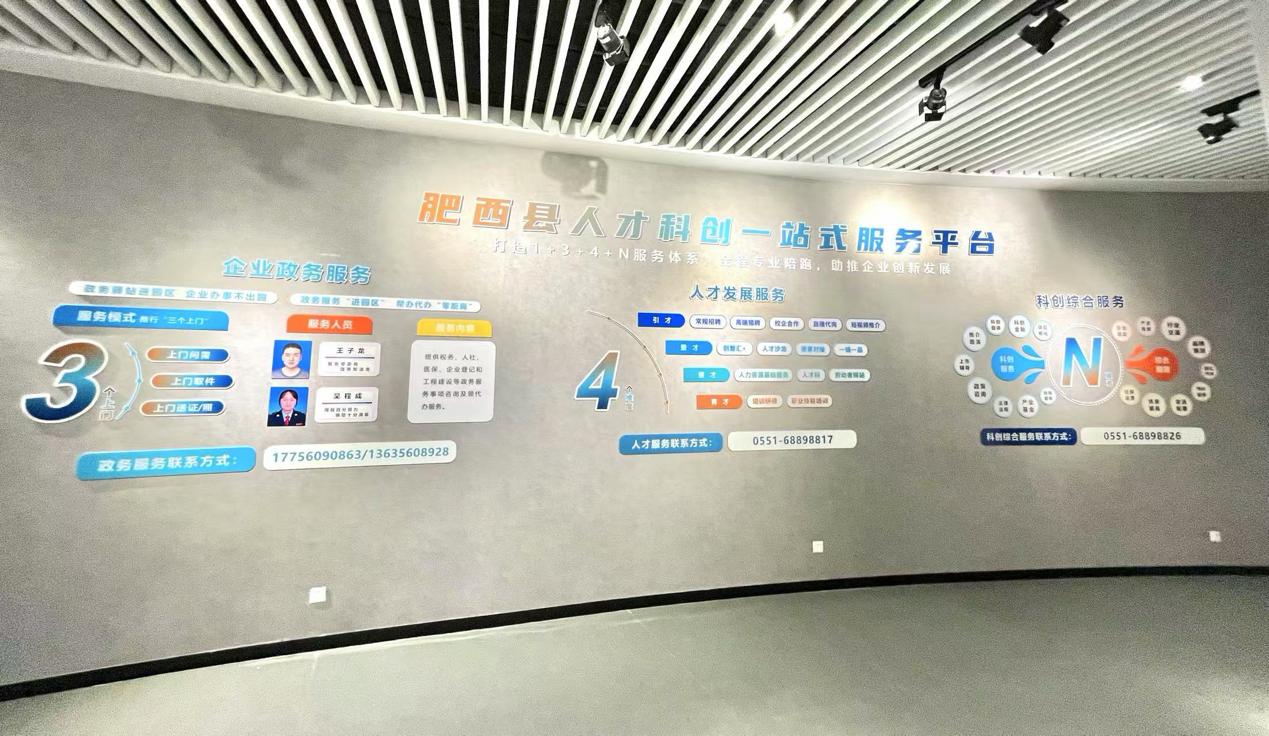 肥西縣"3+4+N"人才科創(chuàng)一站式服務(wù)平臺。 肥西縣委組織部供圖